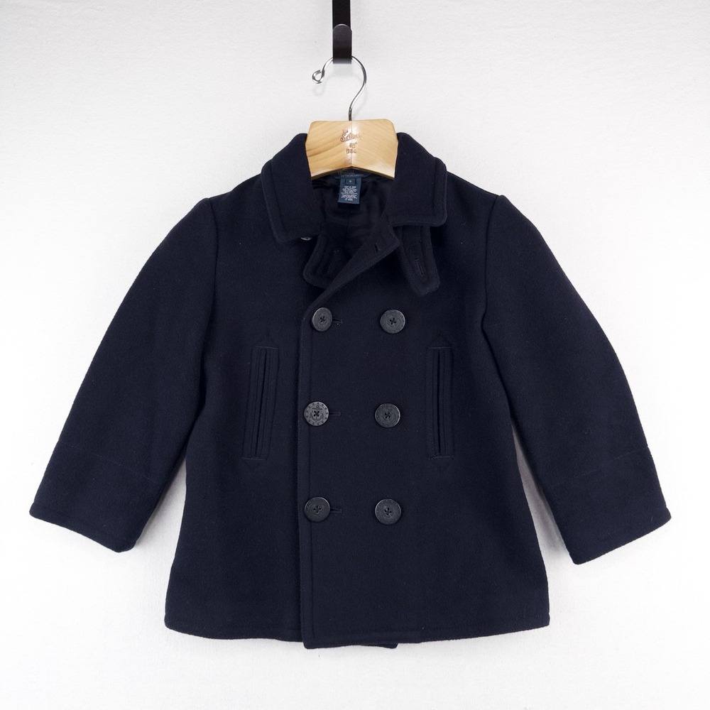 Polo Ralph Lauren Boy's 6 Wool-Blend Peacoat Navy Blue